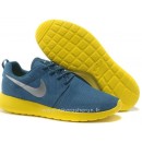 Nike Roshe Run pour Femme Bleu Jaune Argent Mesh Chaussure De Securite