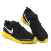 Chaussures Nike Roshe Run Mesh Femme Noir Jaune Roshe Run Running France